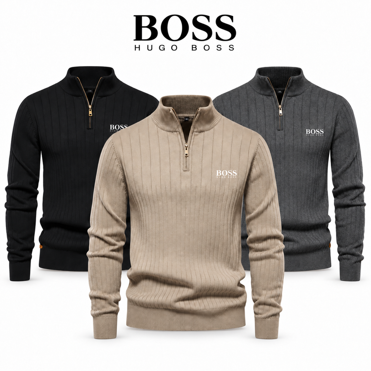 Hero image for the HB Ribbed Quarter-Zip Jumper