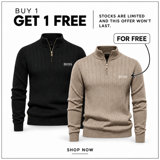 Hero image for the HB Ribbed Quarter-Zip Jumper
