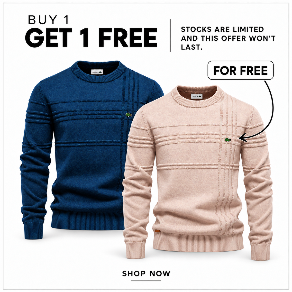 LC Textured Crew-Neck Jumper in five source-confirmed colours on white