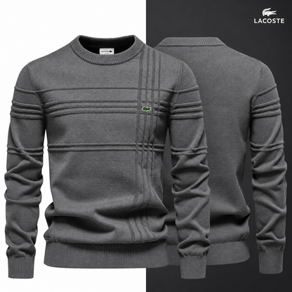 LC Textured Crew-Neck Jumper in Dark Grey