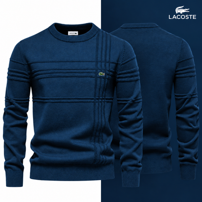 LC Textured Crew-Neck Jumper in Navy Blue