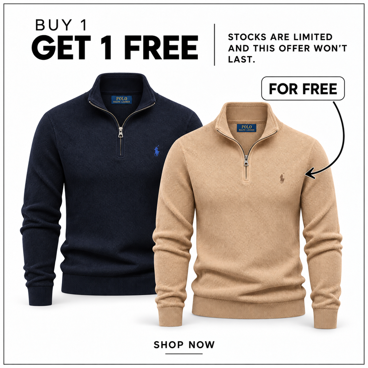 Hero image for the RL Mesh-Knit Quarter-Zip Jumper