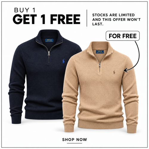 Hero image for the RL Mesh-Knit Quarter-Zip Jumper