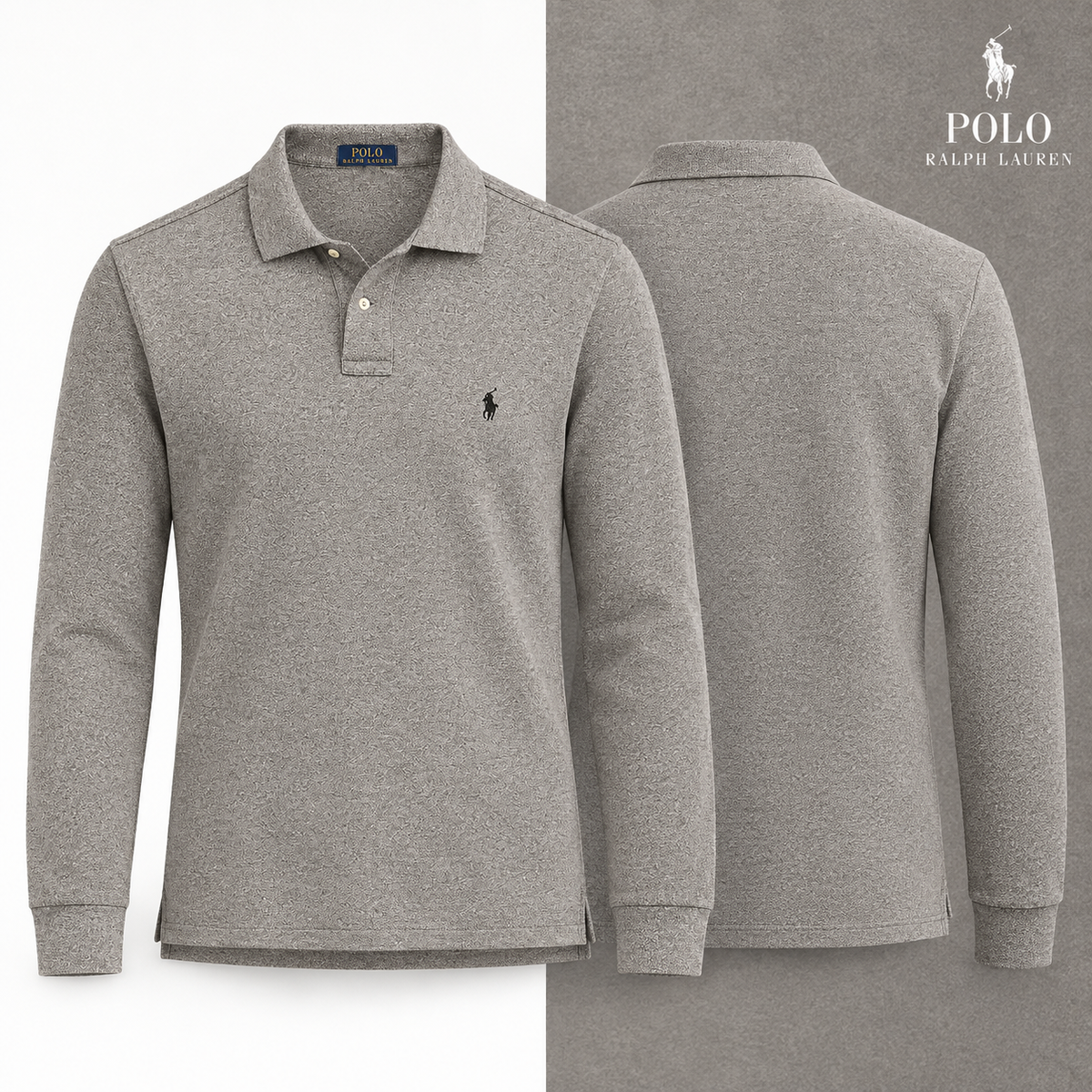 Canterbury Heather custom slim-fit long-sleeve piqué polo colour variant