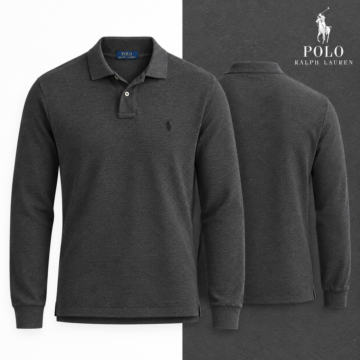 Windsor Heather custom slim-fit long-sleeve piqué polo colour variant
