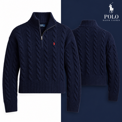 Hunter Navy cable-knit half-zip jumper colour variant